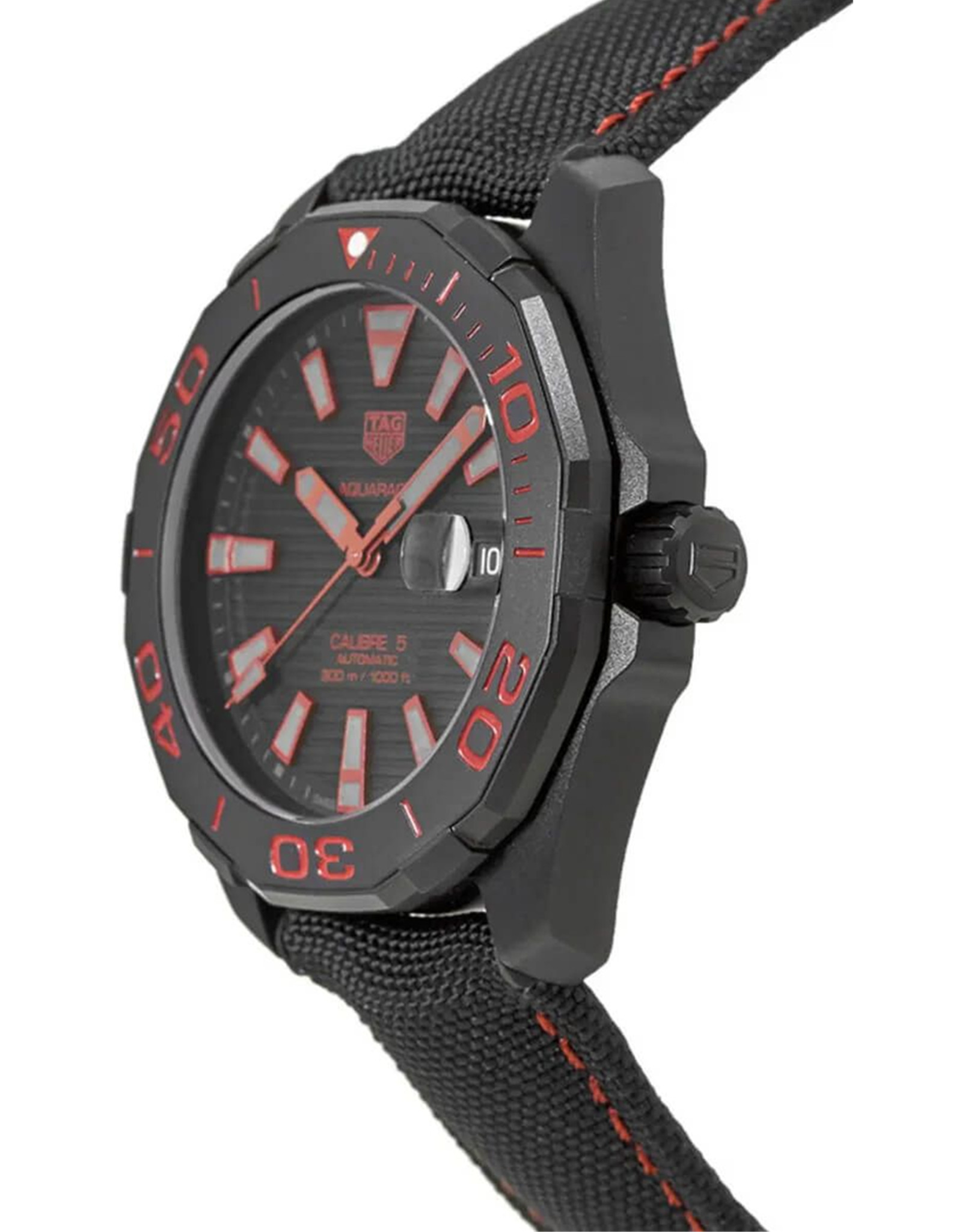 Bracelet Nylon Noir TAG Heuer Pour Aquaracer WAY208A - Neuf Avec étiquettes, Style Pilote Unisexe
